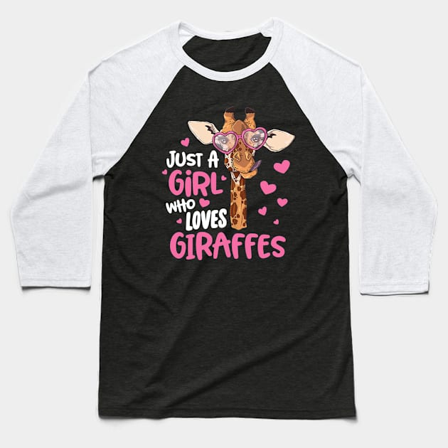 Just A Girl Who Loves Giraffes Baseball T-Shirt by Ortizhw